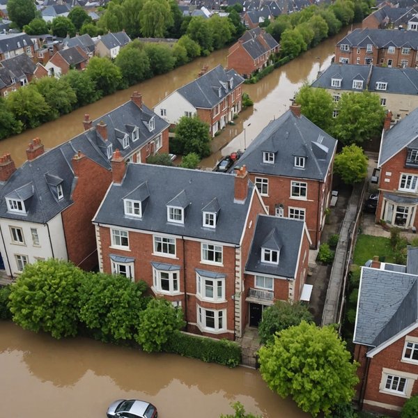 What legal considerations should be addressed when purchasing a property in a UK flood zone?
